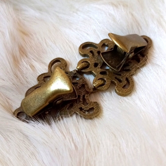 ⚔ Medieval Cloak Clasp Fancy Fastener Holder Pressure Clips Brass ⚔ - Picture 2 of 3